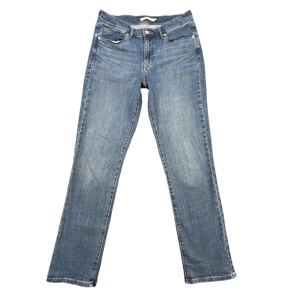 Levi's Blue Classic Straight Leg Denim Whiskered Jeans Womens 29